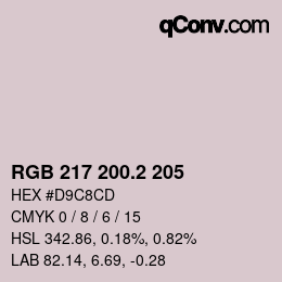 カラーコード: RGB 217 200.2 205 | qconv.com