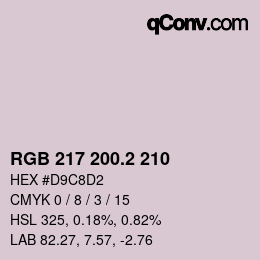 カラーコード: RGB 217 200.2 210 | qconv.com