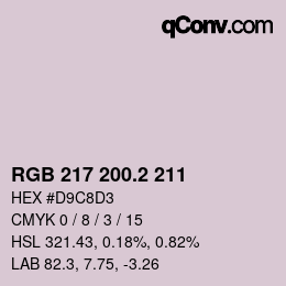 カラーコード: RGB 217 200.2 211 | qconv.com