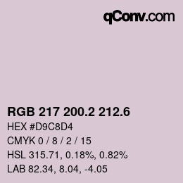 カラーコード: RGB 217 200.2 212.6 | qconv.com