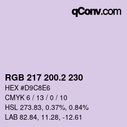 カラーコード: RGB 217 200.2 230 | qconv.com