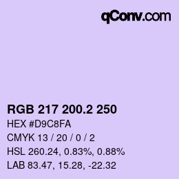 カラーコード: RGB 217 200.2 250 | qconv.com