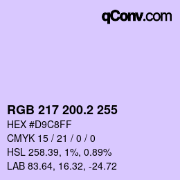 カラーコード: RGB 217 200.2 255 | qconv.com