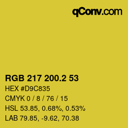 カラーコード: RGB 217 200.2 53 | qconv.com