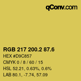 カラーコード: RGB 217 200.2 87.6 | qconv.com