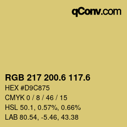 カラーコード: RGB 217 200.6 117.6 | qconv.com