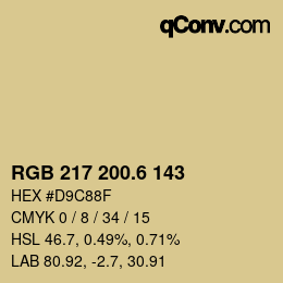 カラーコード: RGB 217 200.6 143 | qconv.com