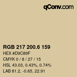 カラーコード: RGB 217 200.6 159 | qconv.com