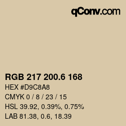 カラーコード: RGB 217 200.6 168 | qconv.com