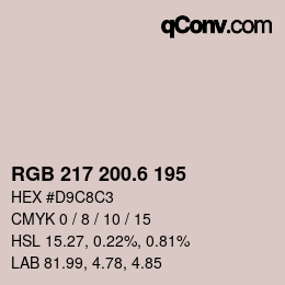 カラーコード: RGB 217 200.6 195 | qconv.com