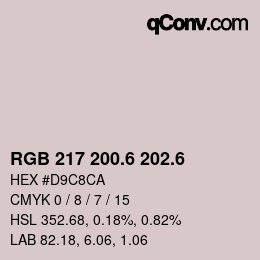 カラーコード: RGB 217 200.6 202.6 | qconv.com