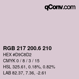 カラーコード: RGB 217 200.6 210 | qconv.com