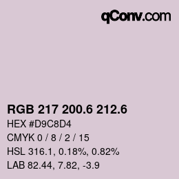 カラーコード: RGB 217 200.6 212.6 | qconv.com