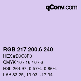 カラーコード: RGB 217 200.6 240 | qconv.com