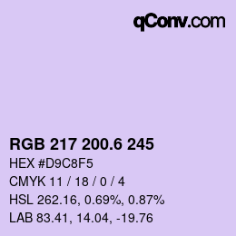 カラーコード: RGB 217 200.6 245 | qconv.com