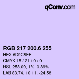 カラーコード: RGB 217 200.6 255 | qconv.com