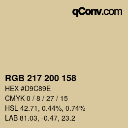 Color code: RGB 217 200 158 | qconv.com