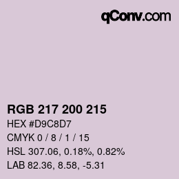 Color code: RGB 217 200 215 | qconv.com