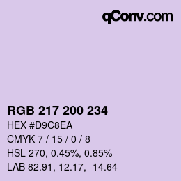Farbcode: RGB 217 200 234 | qconv.com
