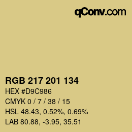 Color code: RGB 217 201 134 | qconv.com