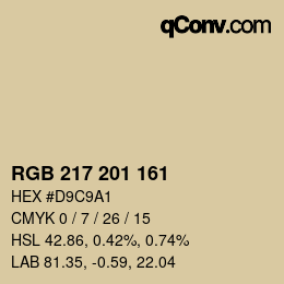 Color code: RGB 217 201 161 | qconv.com