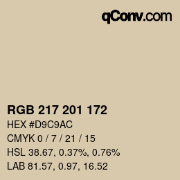 颜色代码: RGB 217 201 172 | qconv.com