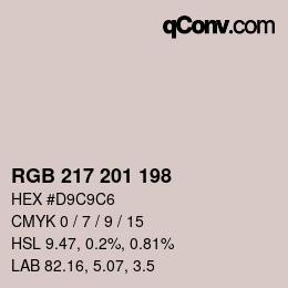Color code: RGB 217 201 198 | qconv.com