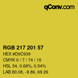 Color code: RGB 217 201 57 | qconv.com