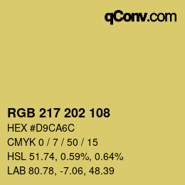 カラーコード: RGB 217 202 108 | qconv.com