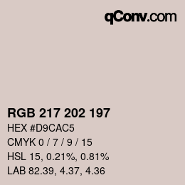 颜色代码: RGB 217 202 197 | qconv.com