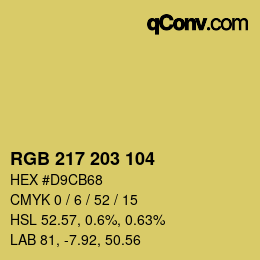 颜色代码: RGB 217 203 104 | qconv.com