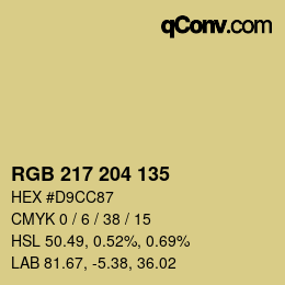 カラーコード: RGB 217 204 135 | qconv.com