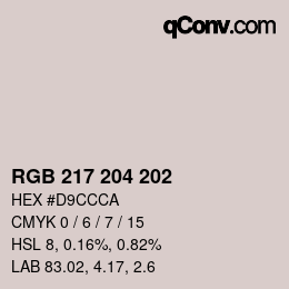 Código de color: RGB 217 204 202 | qconv.com