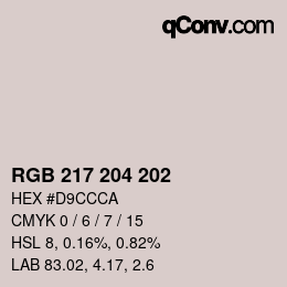 カラーコード: RGB 217 204 202 | qconv.com