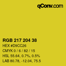 颜色代码: RGB 217 204 38 | qconv.com