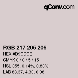 Color code: RGB 217 205 206 | qconv.com
