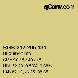 Color code: RGB 217 206 131 | qconv.com