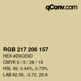 Farbcode: RGB 217 206 157 | qconv.com