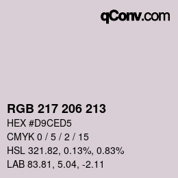 颜色代码: RGB 217 206 213 | qconv.com