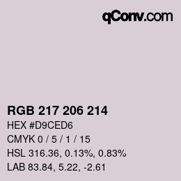Color code: RGB 217 206 214 | qconv.com
