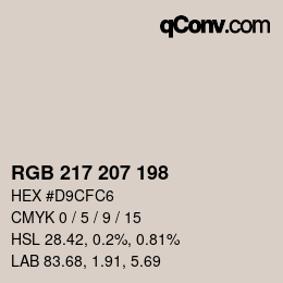 Color code: RGB 217 207 198 | qconv.com