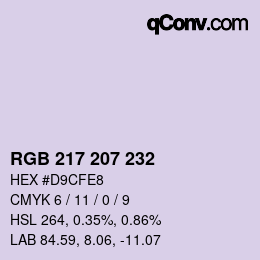 Farbcode: RGB 217 207 232 | qconv.com
