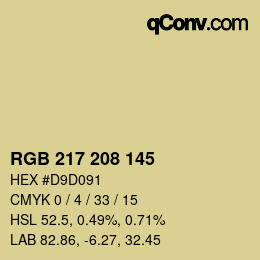 Código de color: RGB 217 208 145 | qconv.com