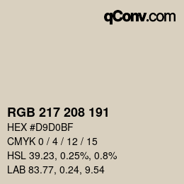 颜色代码: RGB 217 208 191 | qconv.com