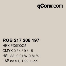 Código de color: RGB 217 208 197 | qconv.com