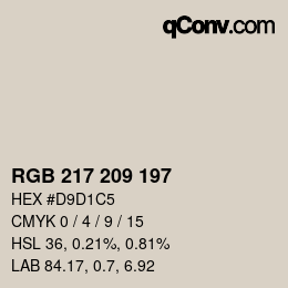 颜色代码: RGB 217 209 197 | qconv.com