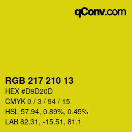颜色代码: RGB 217 210 13 | qconv.com