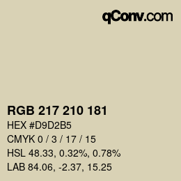 Código de color: RGB 217 210 181 | qconv.com