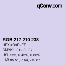 Color code: RGB 217 210 238 | qconv.com