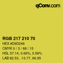 Color code: RGB 217 210 70 | qconv.com